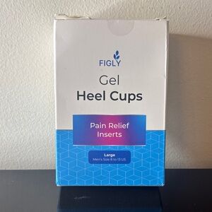 Figly Gel Heel Cups Pain Relief Inserts - Large